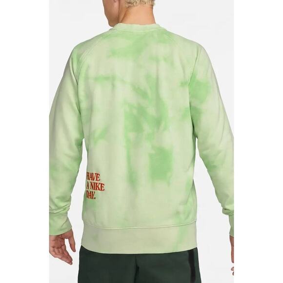 Nike Sportswear Men's Green Tie Dye Love Crew Neck Sweatshirt Size XL - Picture 3 of 7